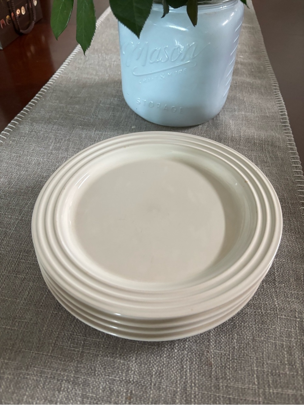 Le Creuset White Glazed Ceramic Salad Plates - Set of 4
